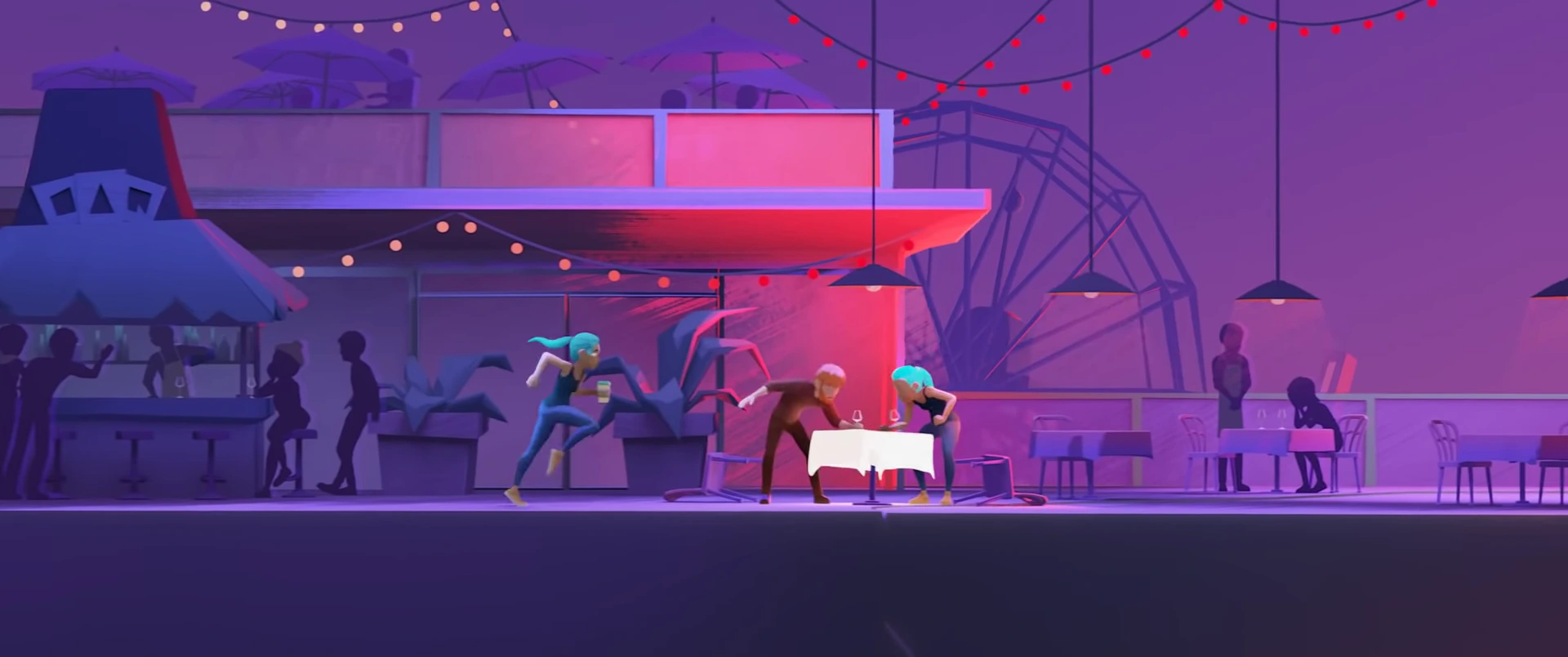 Stylized animated character scene