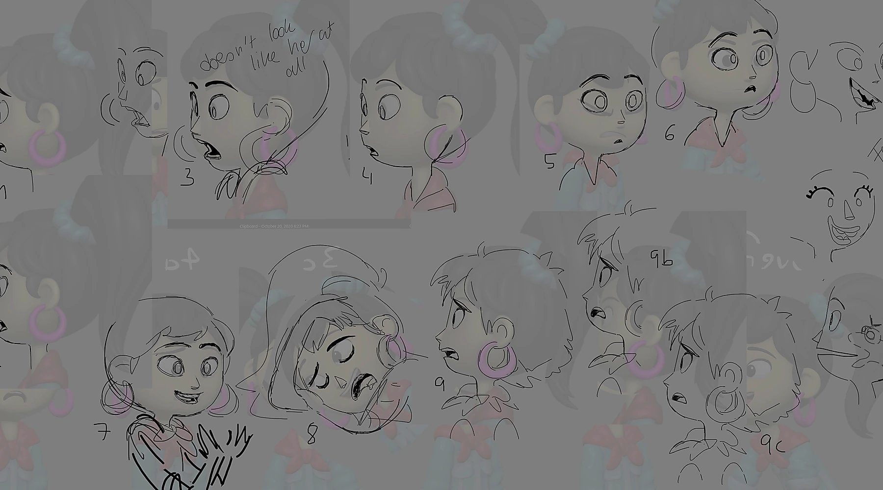 Character expression sketches