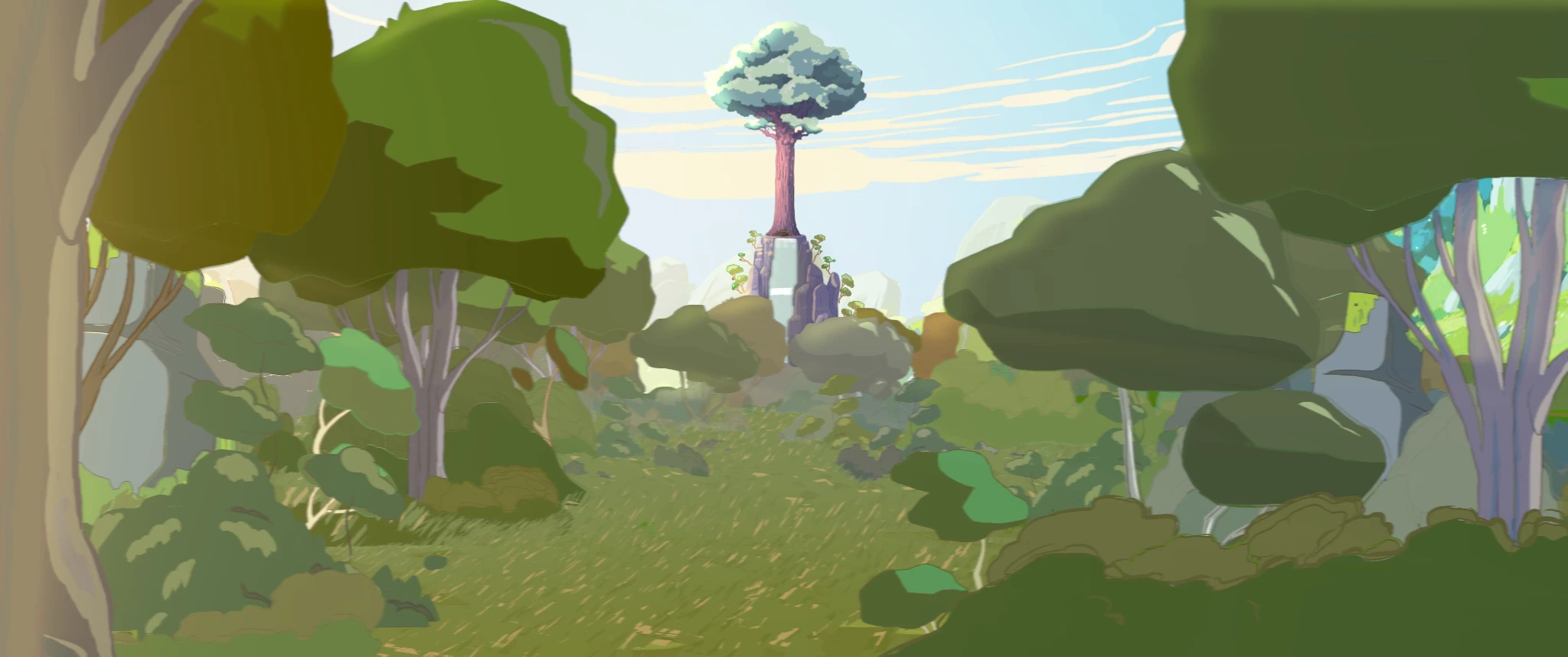 Stylized blue animated environment